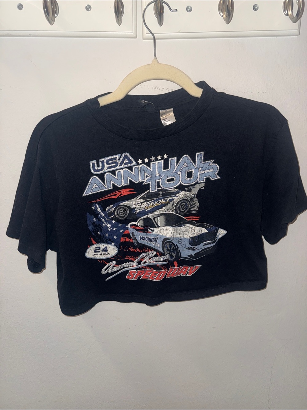 Divided Black USA Annual Tour Graphic Crop Top